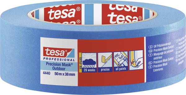 tesa PRECISION OUTDOOR 04440-00003-00 krepová lepicí páska tesa® Professional modrá (d x š) 50 m x 38 mm 1 ks