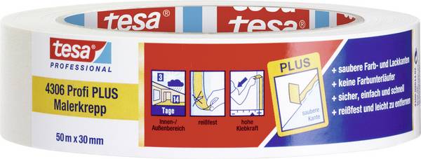 tesa PREMIUM 04306-00044-02 krepová lepicí páska tesakrepp® béžová (d x š) 50 m x 30 mm 1 ks