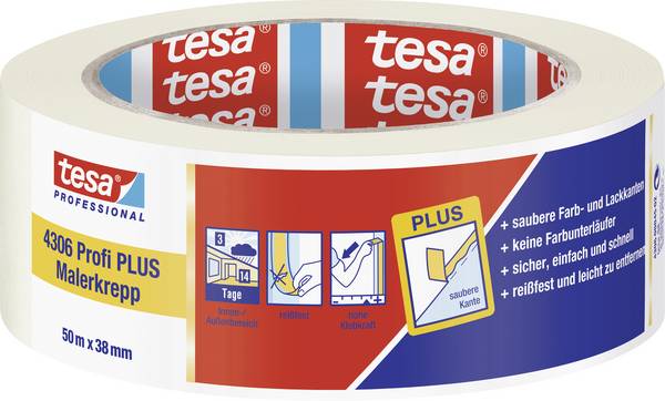 tesa PREMIUM 04306-00045-02 krepová lepicí páska tesakrepp® béžová (d x š) 50 m x 38 mm 1 ks