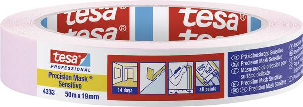 tesa PRECISION SENSITIVE 04333-00017-02 krepová lepicí páska Precizní krep® světle starorůžová  (d x š) 50 m x 19 mm 1 ks
