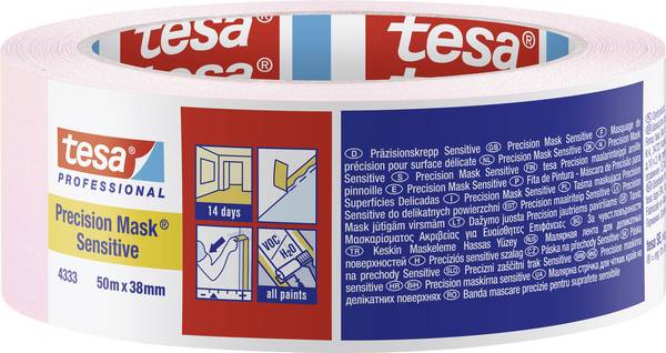 tesa PRECISION SENSITIVE 04333-00020-02 krepová lepicí páska Precizní krep® světle starorůžová  (d x š) 50 m x 38 mm 1 ks