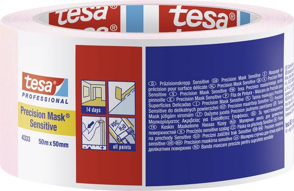 tesa PRECISION SENSITIVE 04333-00021-02 krepová lepicí páska Precizní krep® světle starorůžová  (d x š) 50 m x 50 mm 1 ks