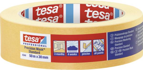tesa PRECISION STANDARD 04344-00002-00 krepová lepicí páska Precizní krep® žlutá (d x š) 50 m x 30 mm 1 ks