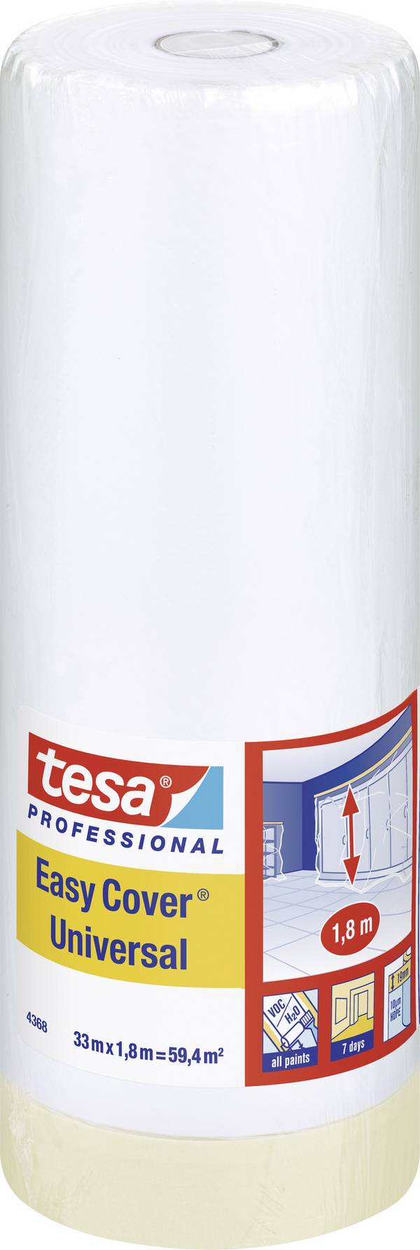 tesa  04368-00010-02 krycí fólie tesa Easy Cover® světle hnědá (d x š) 33 m x 1.8 m 1 ks