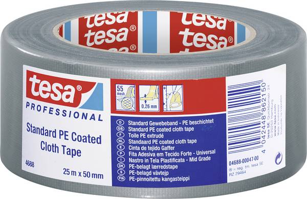tesa  04688-00047-00 instalatérská izolační páska tesa® Professional stříbrná (d x š) 25 m x 50 mm 1 ks