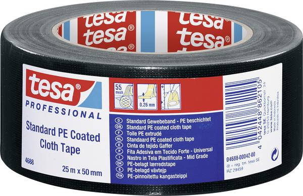 tesa  04688-00042-00 instalatérská izolační páska tesa® Professional černá (d x š) 25 m x 50 mm 1 ks