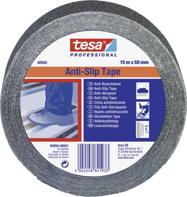 tesa  60950-00001-00 protiskluzová páska tesa® Professional černá (d x š) 15 m x 50 mm 1 ks