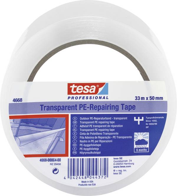 tesa  04668-00004-01 instalatérská izolační páska tesa® Professional transparentní (d x š) 33 m x 50 mm 1 ks