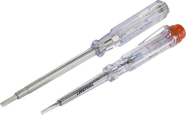 TOOLCRAFT  Set 140 & 190 mm  fázová zkoušečka  Šířka čepele=3 mm, 4 mm  Délka dříku=60 mm, 100 mm  Napětí (rozsah)=100 - 250 V/AC