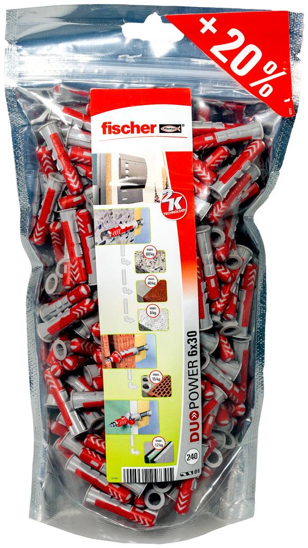 Fischer 536382 DUOPOWER 6 BigPack hmoždinka 30 mm 6 mm 240 ks