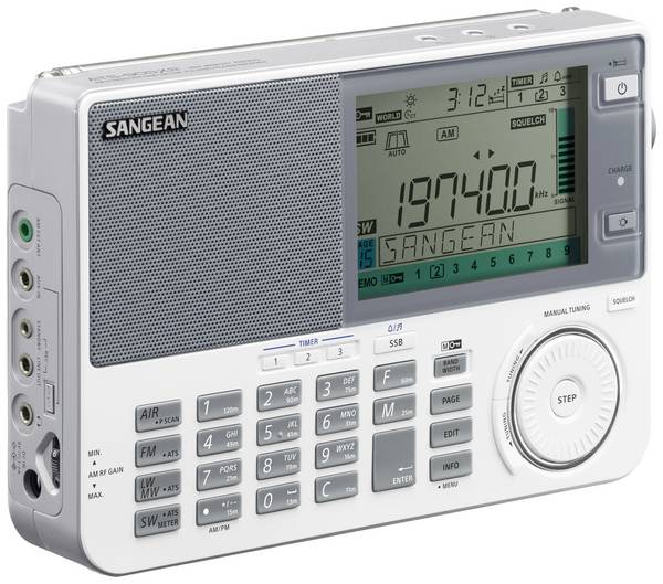 Sangean ATS-909X2 A500462 světový radiopřijímač, FM, DV (AM), AM, funkce alarmu, bílá