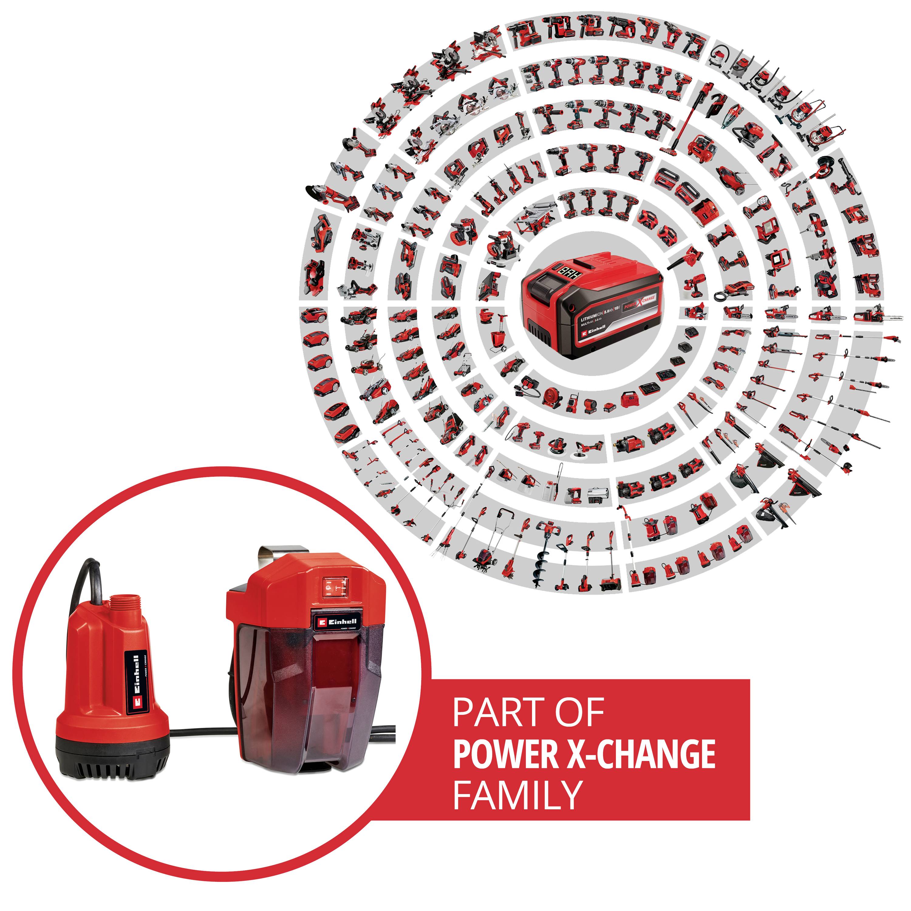Einhell Power X-Change GE-SP 18 Li - Solo 4181500 ponorné čerpadlo na čistou vodu 5000 l/h 8 m-3