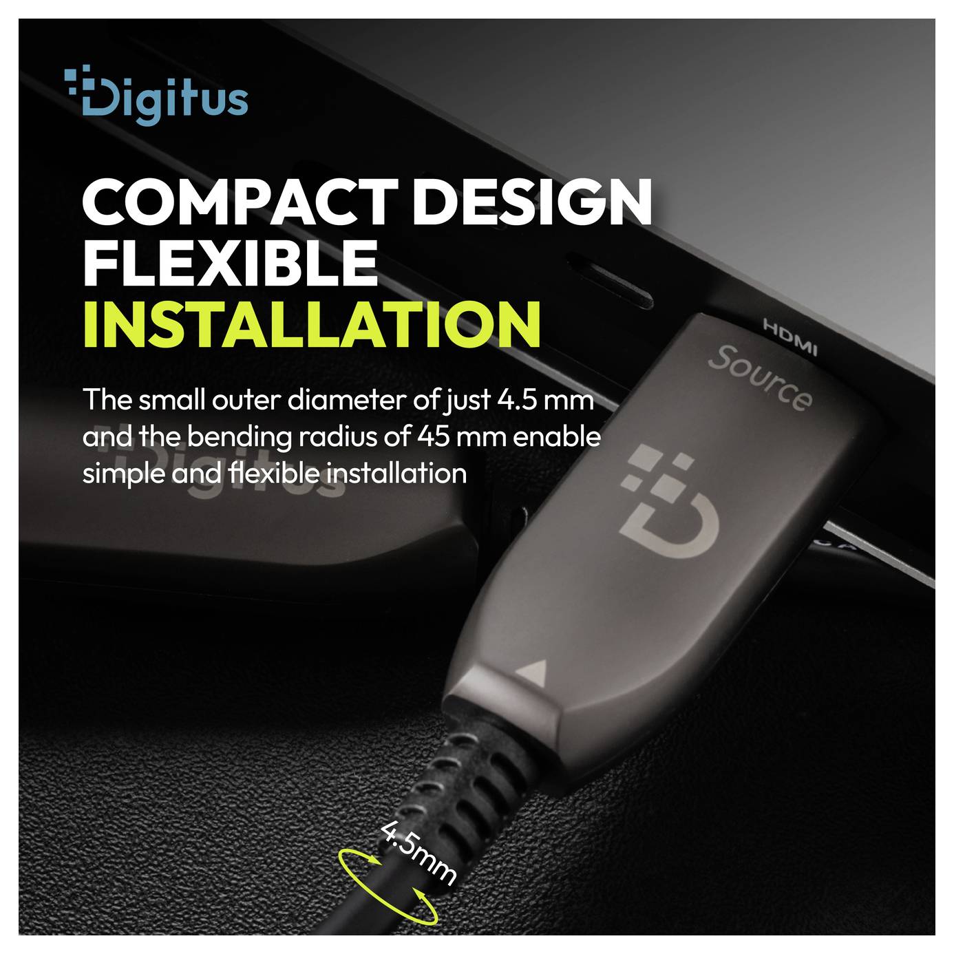Digitus HDMI kabel Zástrčka HDMI-A, Zástrčka HDMI-A 20.00 m černá AK-330126-200-S 8K UHD, dvoužilový stíněný HDMI kabel-3