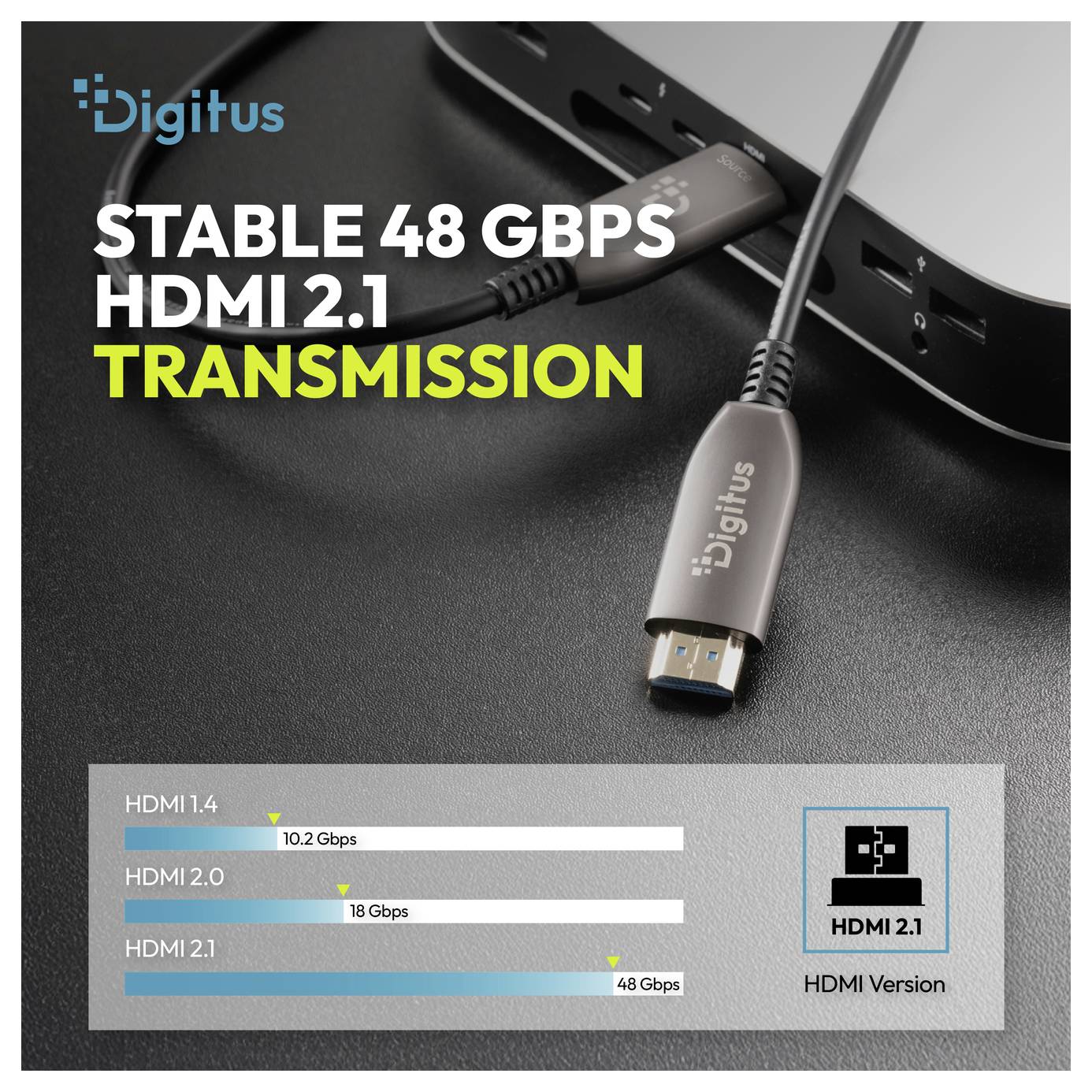 Digitus HDMI kabel Zástrčka HDMI-A, Zástrčka HDMI-A 20.00 m černá AK-330126-200-S 8K UHD, dvoužilový stíněný HDMI kabel-5