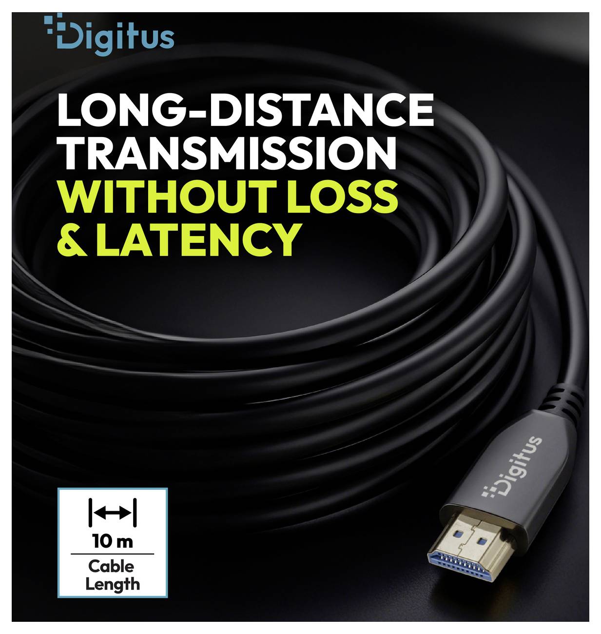Digitus HDMI kabel Zástrčka HDMI-A, Zástrčka HDMI-A 10.00 m černá AK-330126-100-S 8K UHD, dvoužilový stíněný HDMI kabel-4