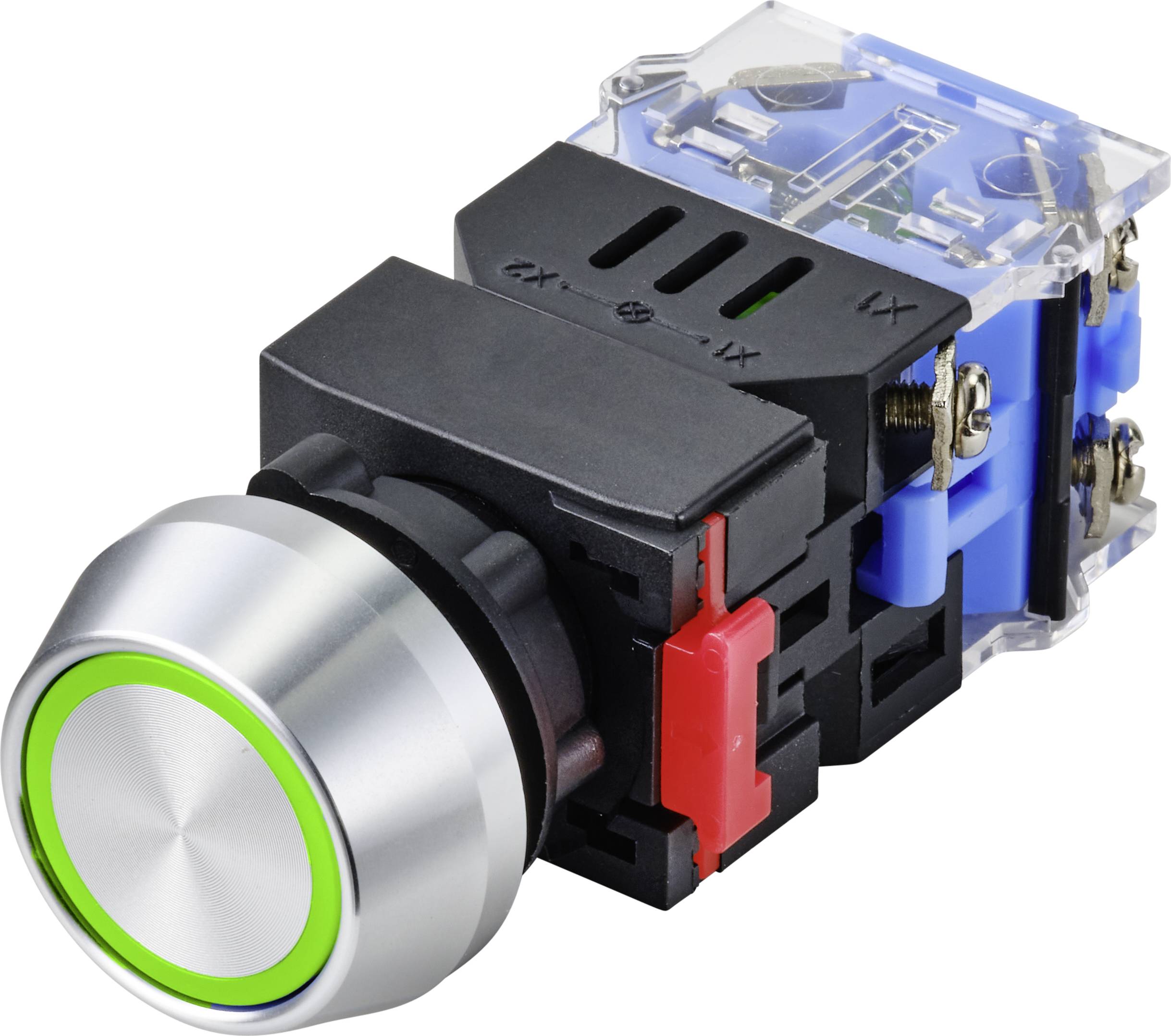 TRU COMPONENTS LAS0-L-11EB/G/12V, TC-9428136 tlačítko, 22 mm, 250 V, 5 A, 1 ks