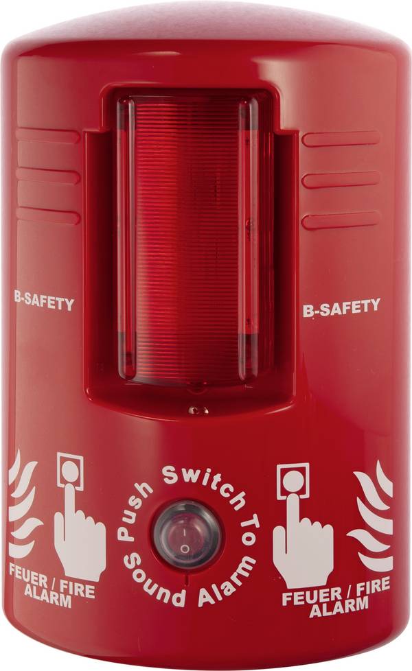 B-SAFETY  TOP-ALARM požární alarm s optickou signalizací   s nouzovým světlem  na baterii