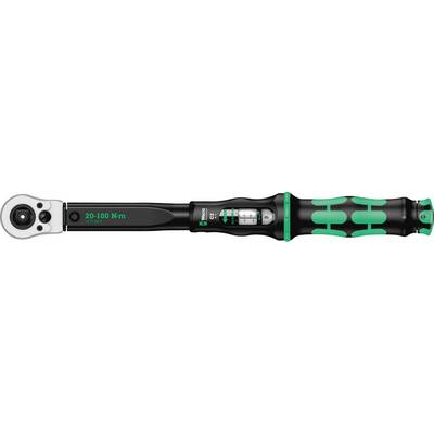 Momentový klíč se stupnicí pro 20-100 Nm s ergonomickou rukojetí, vhodný pro přesné utahování šroubů.