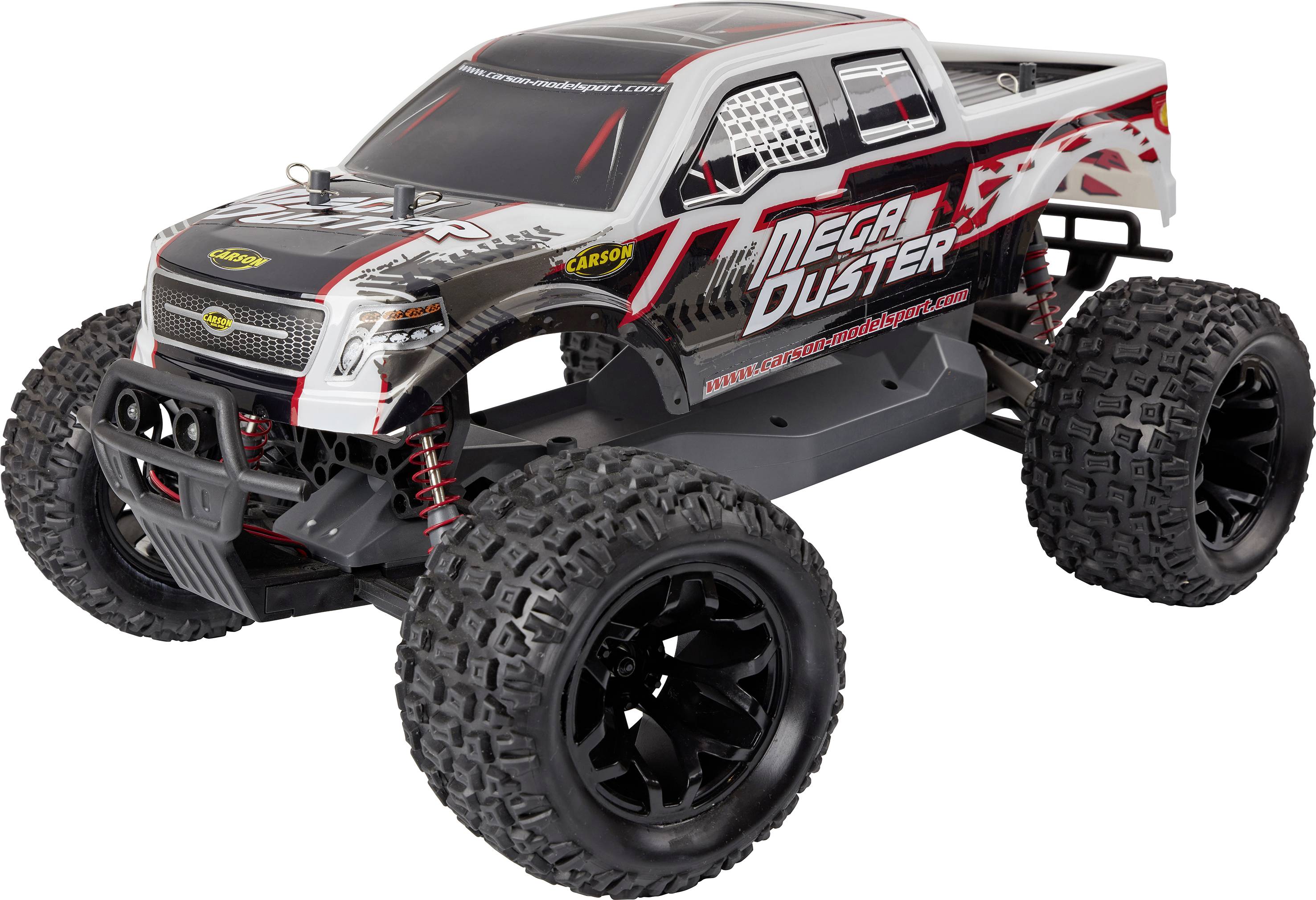 Carson Modellsport Mega Duster FE 1:10 RC model auta elektrický monster truck 100% RtR 2,4 GHz vč. akumulátorů, nabíječky a baterie ovladače