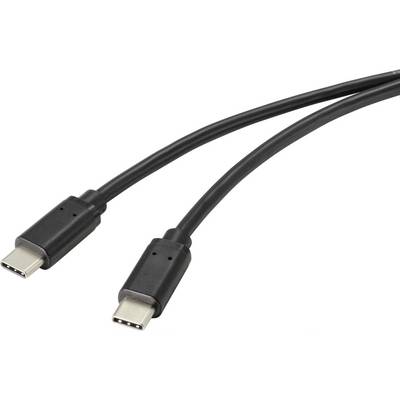 Černý USB-C kabel se dvěma konektory, typický pro přenos dat a nabíjení elektronických zařízení.