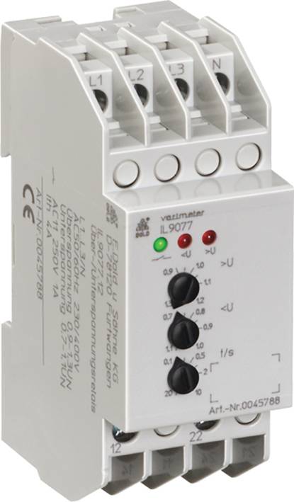 Elektronické časové relé s několika připojovacími svorkami a ovládacími prvky na předním panelu, vhodné pro řídicí systémy.