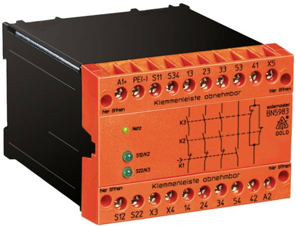 Dold BN5983.53 DC24V bezpečnostní relé, 24 V/DC, 3 spínací kontakty, 1 rozpínací kontakt, (š x v x h) 45 x 74 x 121 mm, 0032155, 1 ks