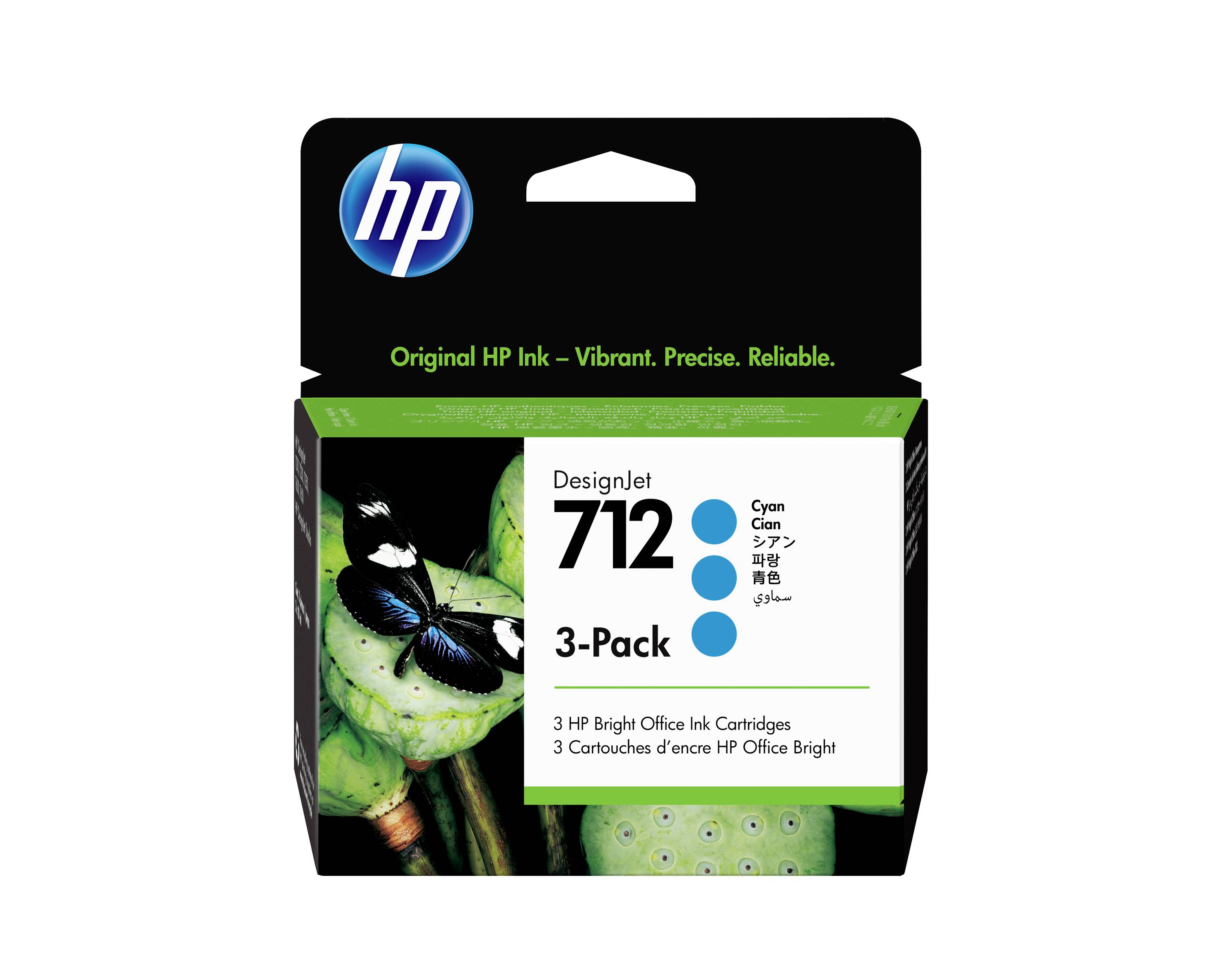 HP Ink 712 originál balení po 3 ks azurová 3ED77A