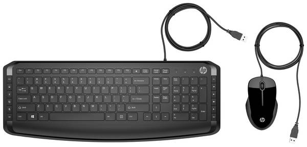HP Pavilion 200 kabelový, USB sada klávesnice a myše  německá, QWERTZ černá