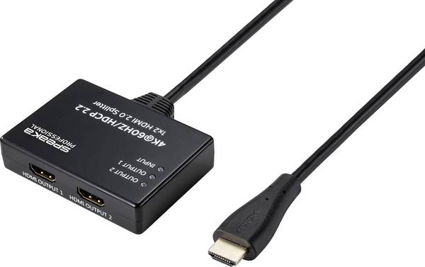 SpeaKa Professional SP-9443508 1 + 2 porty HDMI rozbočovač   černá