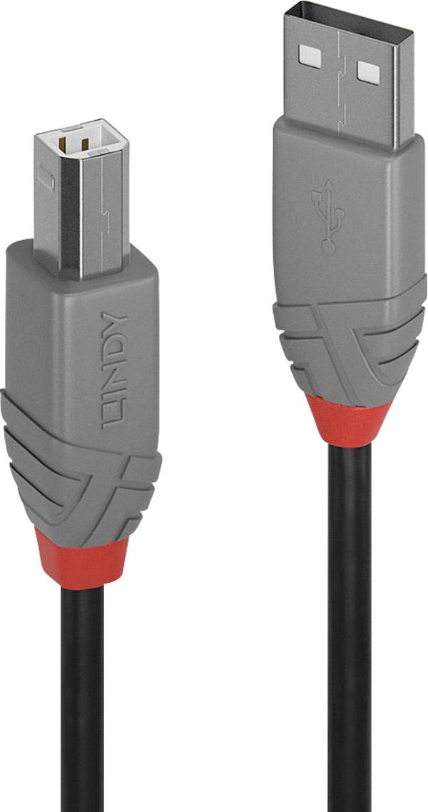 LINDY USB kabel USB 2.0 USB-A zástrčka, USB-B zástrčka 3.00 m černá 36674