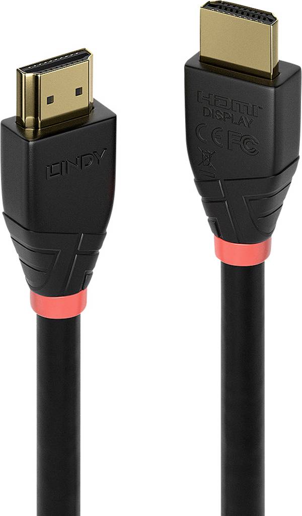 LINDY HDMI kabel Zástrčka HDMI-A, Zástrčka HDMI-A 15.00 m černá 41072 4K UHD, pozlacené kontakty HDMI kabel