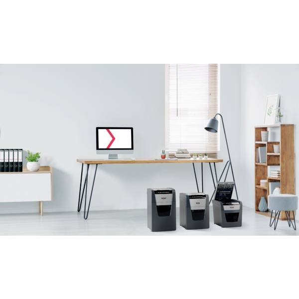 Rexel Optimum AutoFeed+ 50X skartovačka 50 listů mikrořez 4 x 28 mm P-4 20 l Křížový řez kancelářské sponky, sponky do s-2