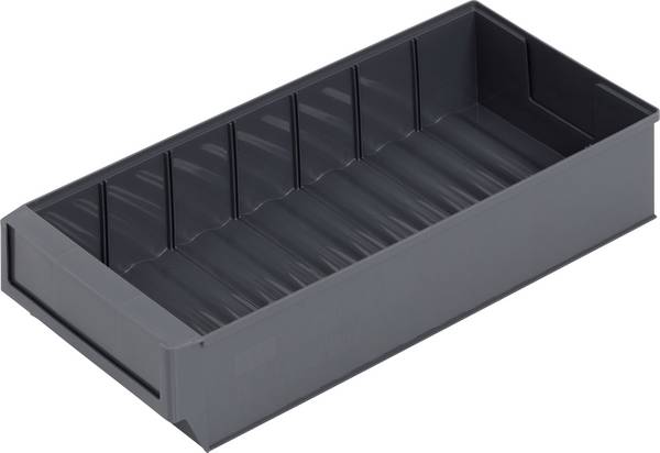 Alutec 66030 skladový box , stohovatelné, (d x š x v) 400 x 183 x 81 mm, tmavě šedá , 1 ks