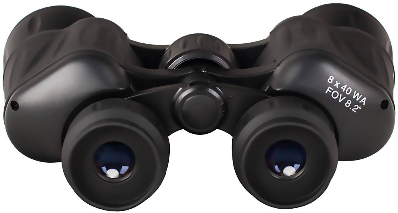 Černý dalekohled s nápisem '8x40 WA FOV 8.2', vhodný pro venkovní aktivity a pozorování.