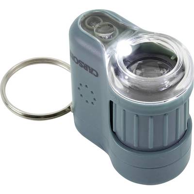 Malý, přenosný klíčenka s lupou a LED světlem, vhodná pro použití na cestách nebo jako nouzové osvětlení.