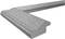 L-profilový ukončovací profil z šedého plastu, často používaný k bezpečnému a estetickému zakončení podlahových krytin.