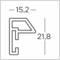 Technický výkres profilu s rozměry 15,2 mm šířky a 21,8 mm výšky.