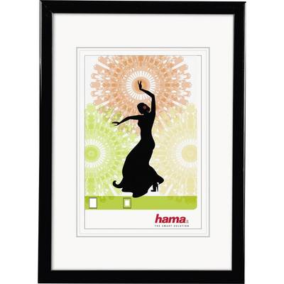 Silueta tanečnice flamenga před barevným, vzorovaným pozadím. Text 'hama' dole v obraze jako ochranná známka.