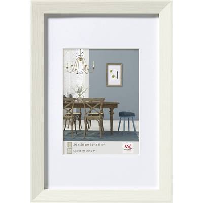 Béžový fotorámeček s fotografií jídelny; stůl, židle a modrá stěna. Rozměry: 20 x 30 cm a 13 x 18 cm.