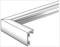Rohové spojení hliníkového U-profilu, boční pohled ukazující hrany a profily rámu.