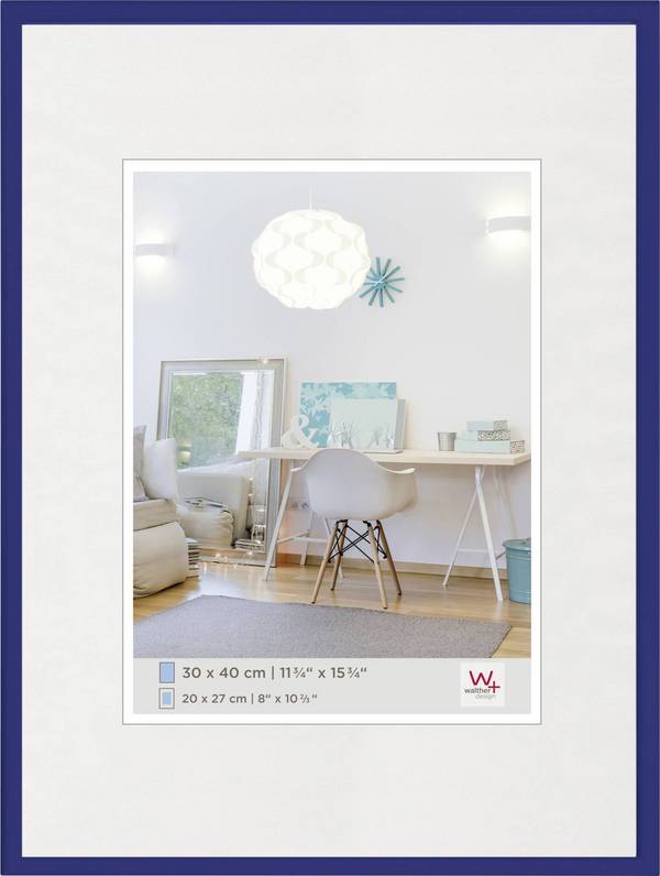 walther+ design KV040L vyměnitelný fotorámeček Formát papíru: 30 x 40 cm (š x v) 30 cm x 40 cm modrá