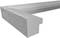 Šedá lišta s L-průřezem, pravděpodobně vhodná pro podlahové krytiny nebo hrany stolů.
