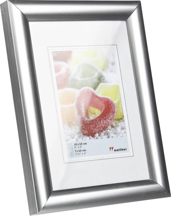 walther+ design KP015S vyměnitelný fotorámeček Formát papíru: 10 x 15 cm (š x v) 10 cm x 15 cm stříbrná