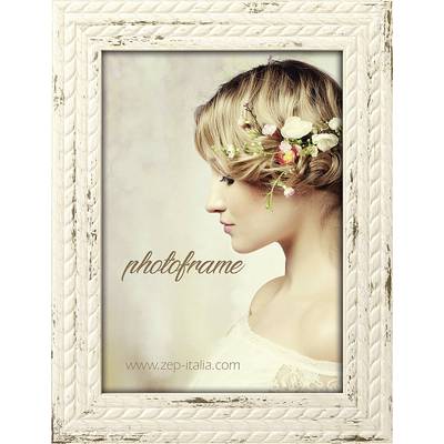 Mladá žena v profilu, s květinami ve vlasech, před světlým pozadím. Text 'photoframe' a 'www.zep-italia.com'.