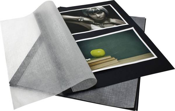 Goldbuch GOLDBUCH - Fotokarton schwarz DIN A4 mit Pergamin 20 Blatt 83006 obaly na fotografie  černá