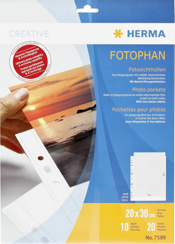Herma HERMA Fotophan - Hülle x 10 obaly na fotografie 20 x 30 cm bílá, transparentní 20 x 30 cm