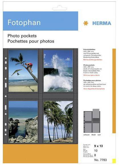 Fotoobaly od Fotophan vhodné pro fotografie 9 x 13 cm. Balení s motivy tropů, 10 obalů, 8 fotografií na jeden obal.