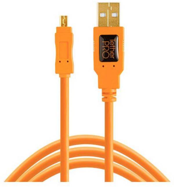 Tether Tools USB kabel USB 2.0 USB Mini-B zástrčka, USB-A zástrčka 4.60 m oranžová s feritovým jádrem CU8015-ORG