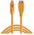 Oranžový USB kabel s konektory USB-C a Micro-B, označený nápisem 'Tether Pro'.