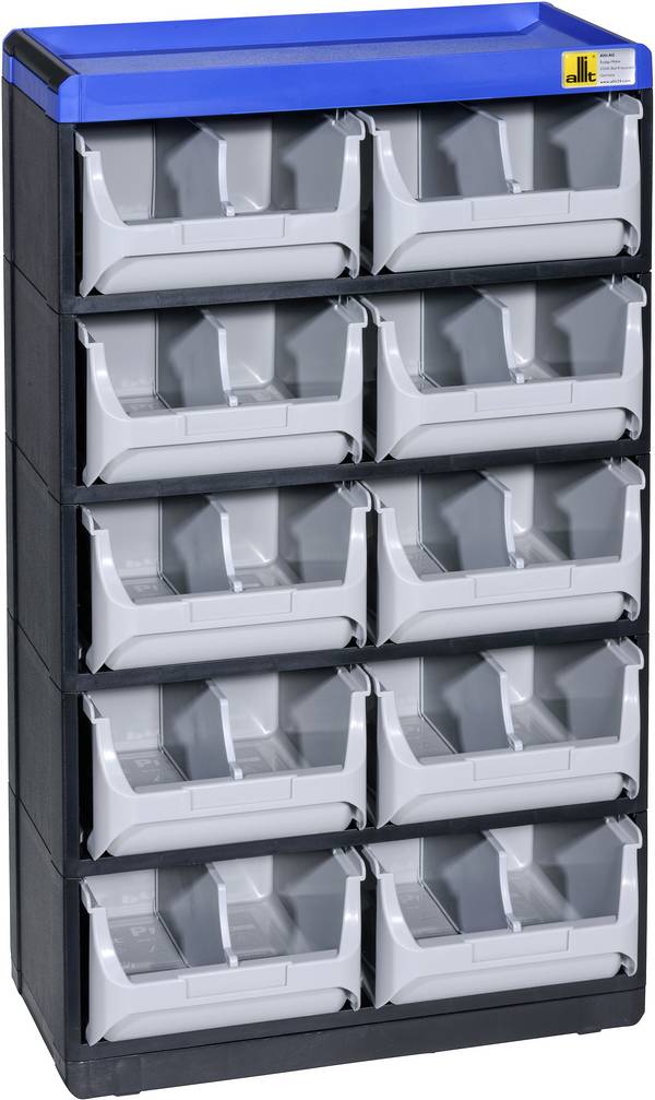 Allit 464630 zásobník na drobné díly , VarioPlus Pro 53/20, stohovatelné, (š x v x h) 300 x 525 x 165 mm, černá, šedá, modrá, 1 ks